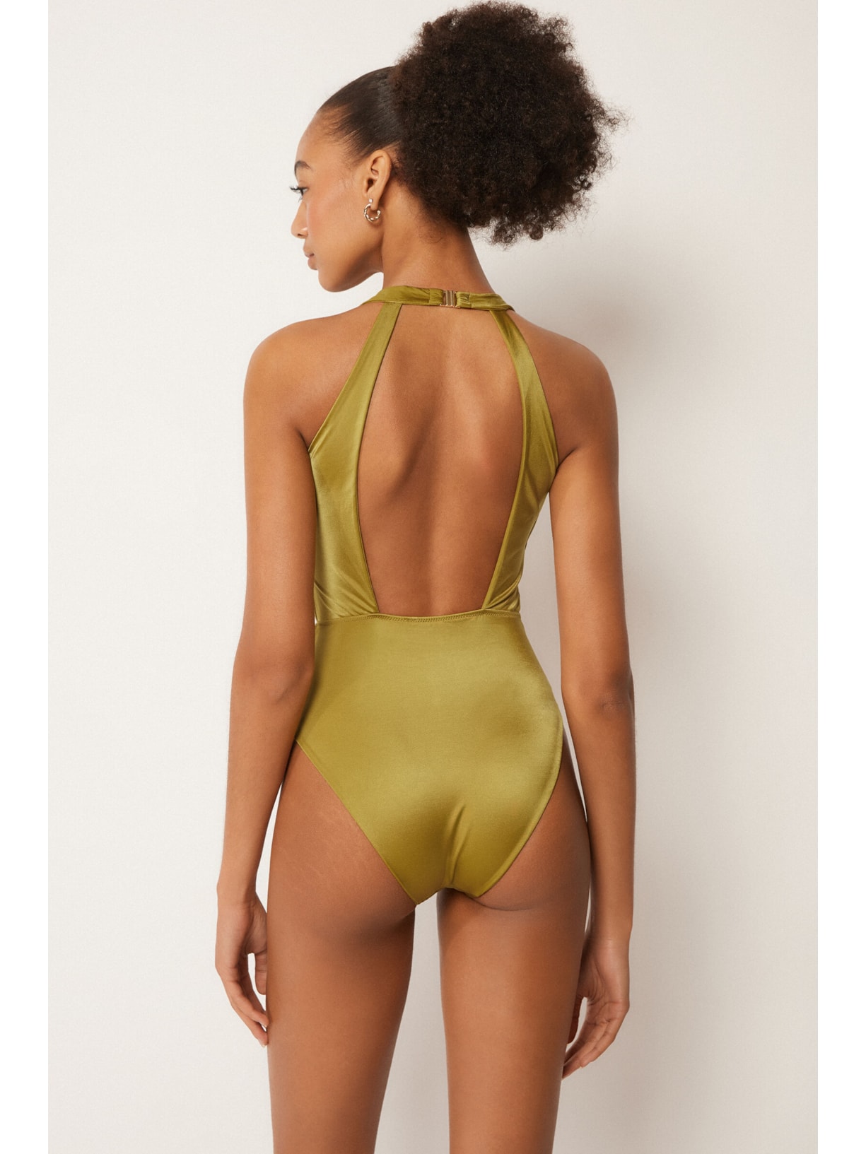 Maiô Shiny Satin Verde Calzedonia