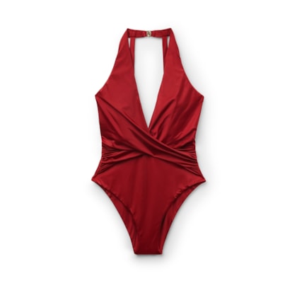 Maiô Shiny Satin - Vermelho