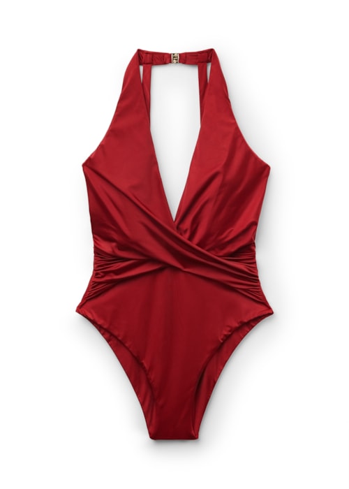 Maiô Shiny Satin - Vermelho