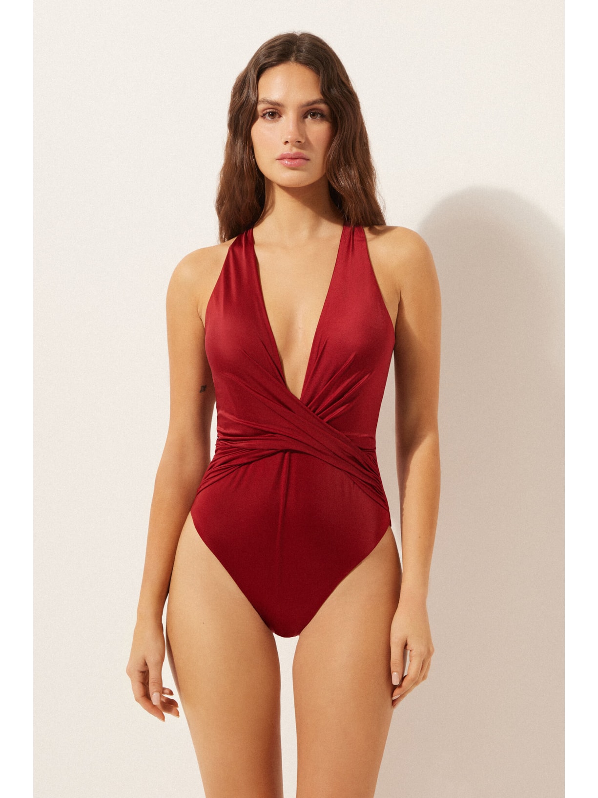 Maiô Shiny Satin Vermelho Calzedonia