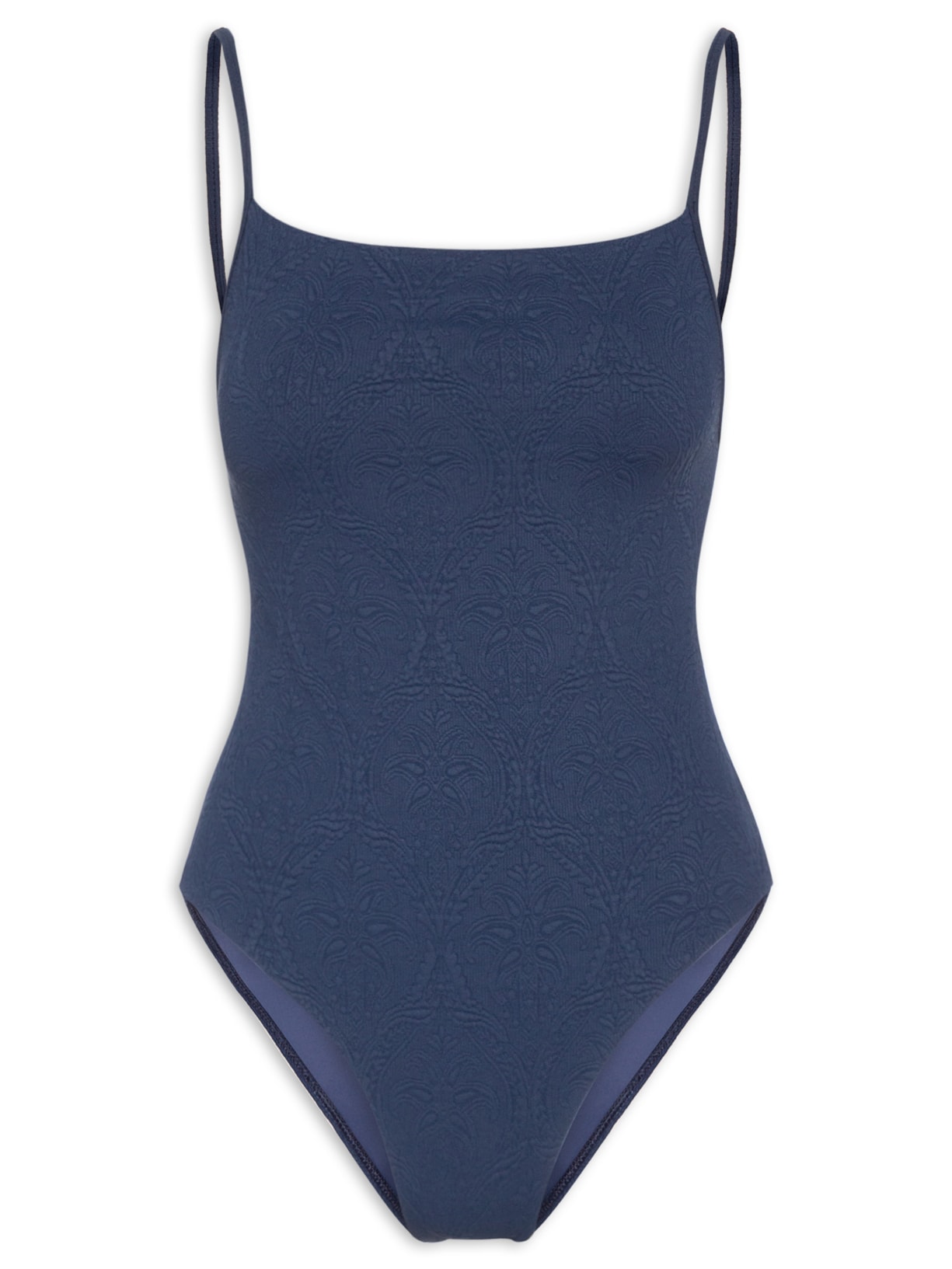 Maiô Sideboob Textura Coqueiro - Azul