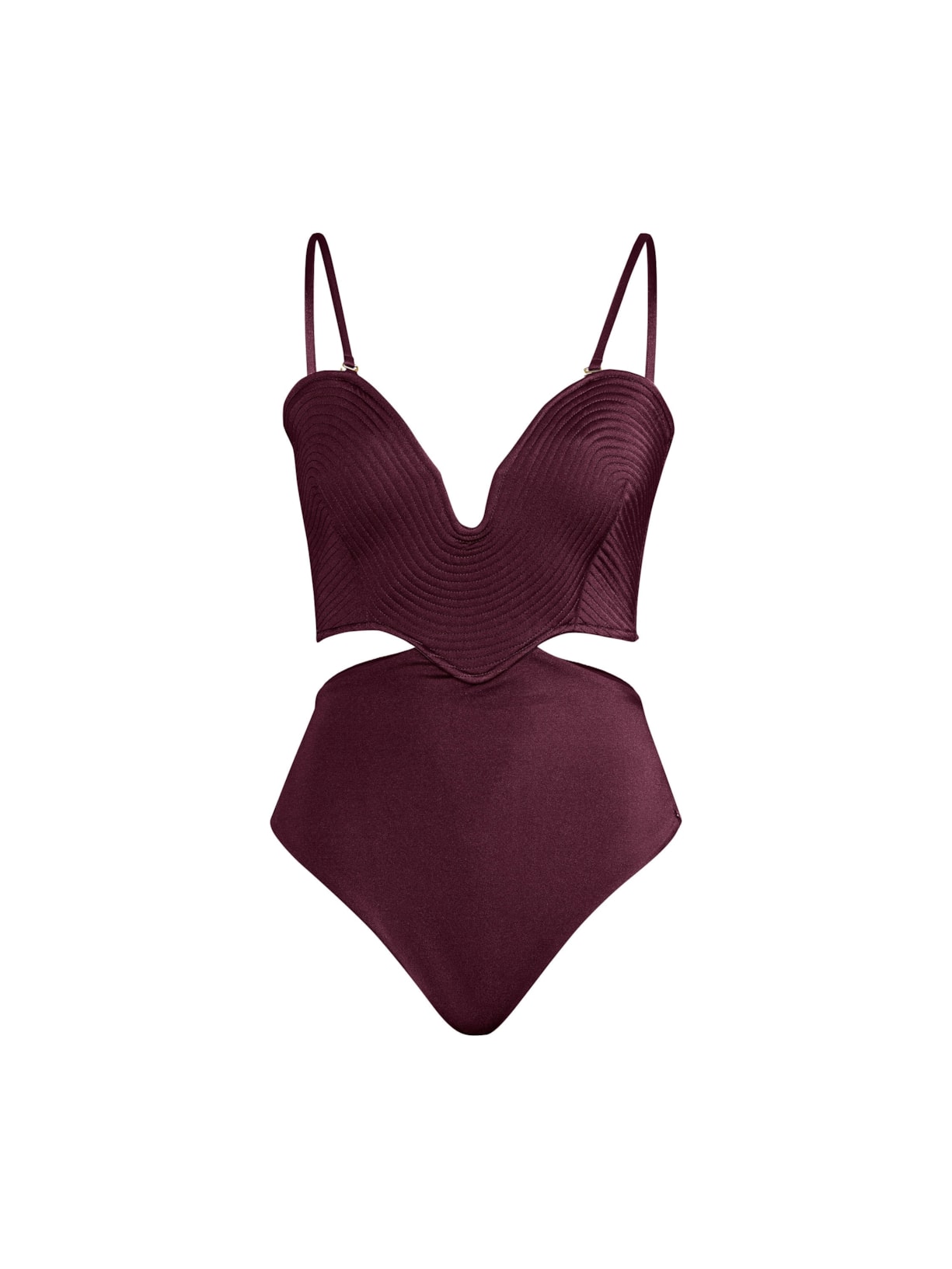 maiô strapless matelassê orla cabernet Suntime