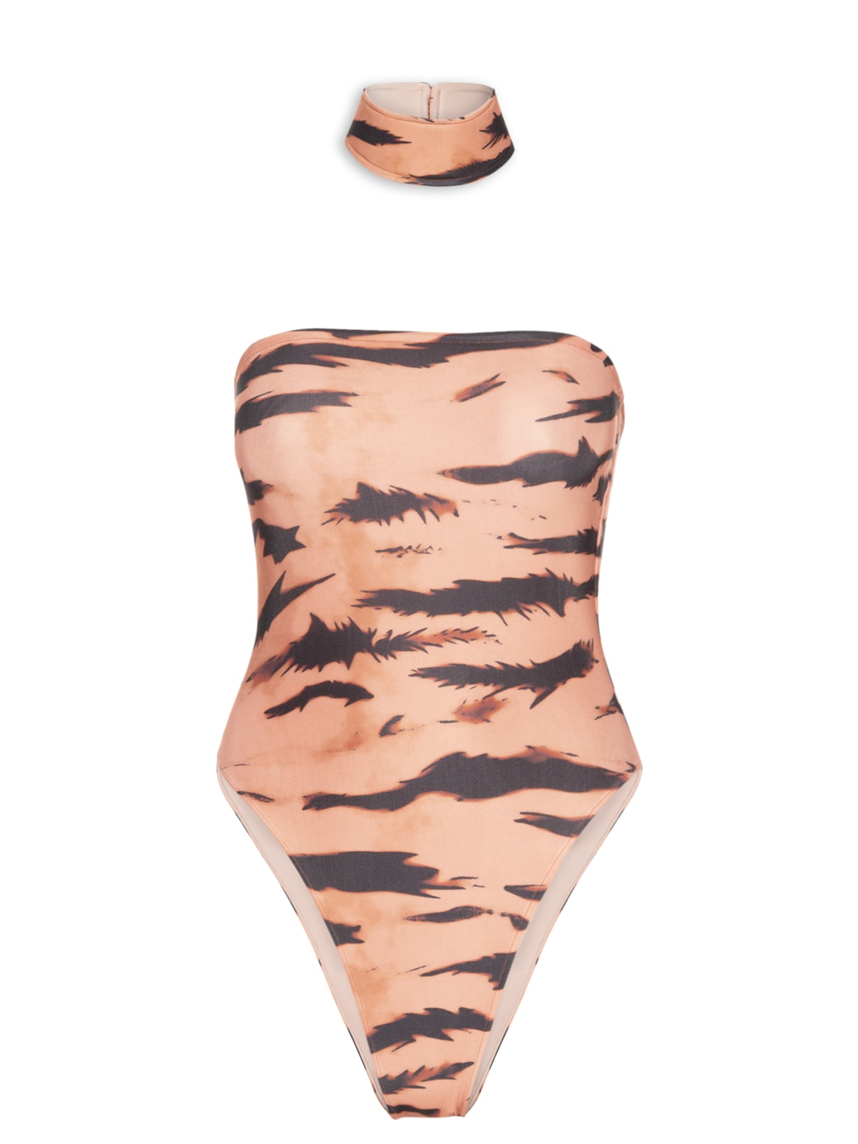 Maiô Tomara que Caia com Choker Removível - Bege