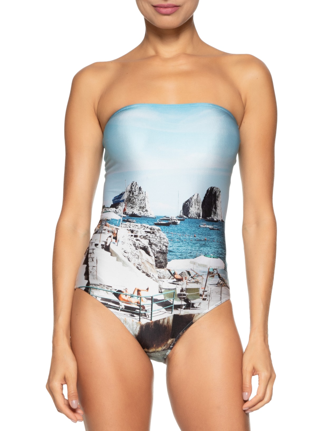 Maiô Tomara Que Caia Postcard Azul Adriana Degreas