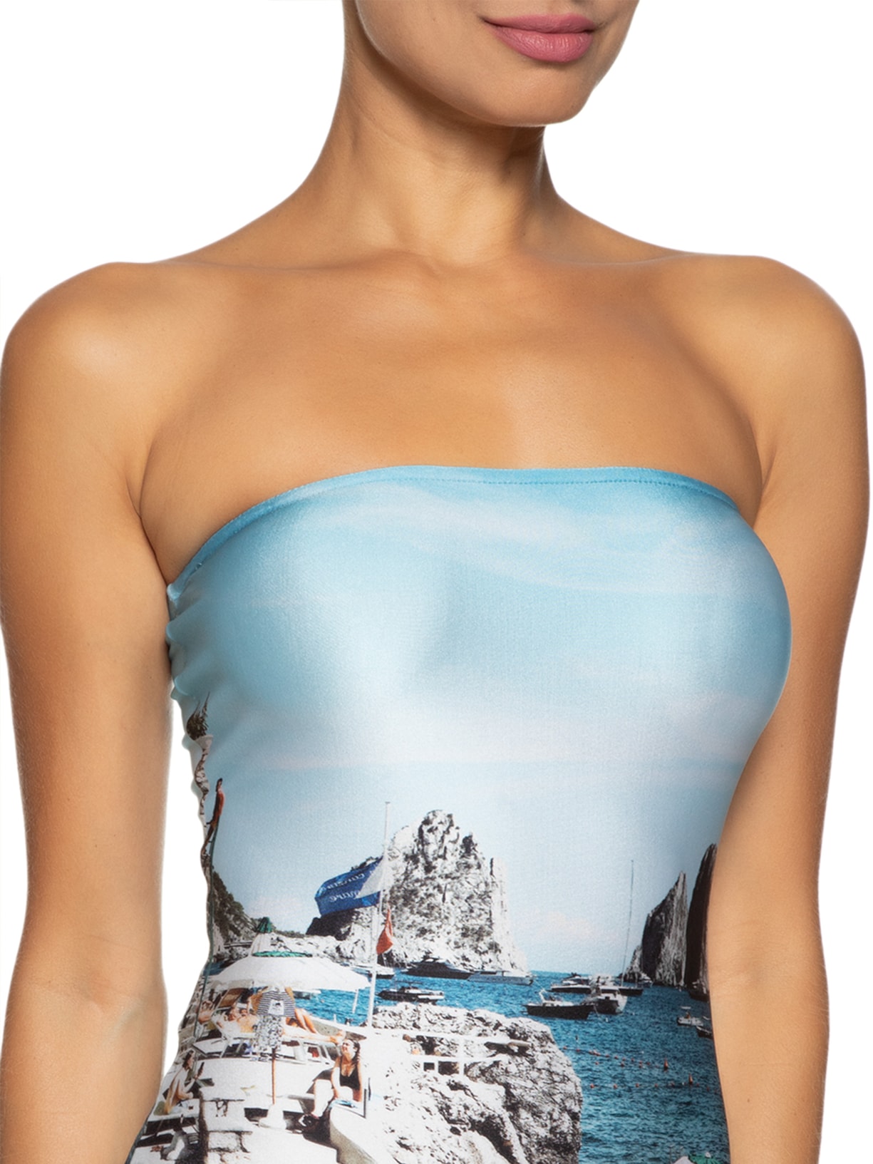 Maiô Tomara Que Caia Postcard Azul Adriana Degreas