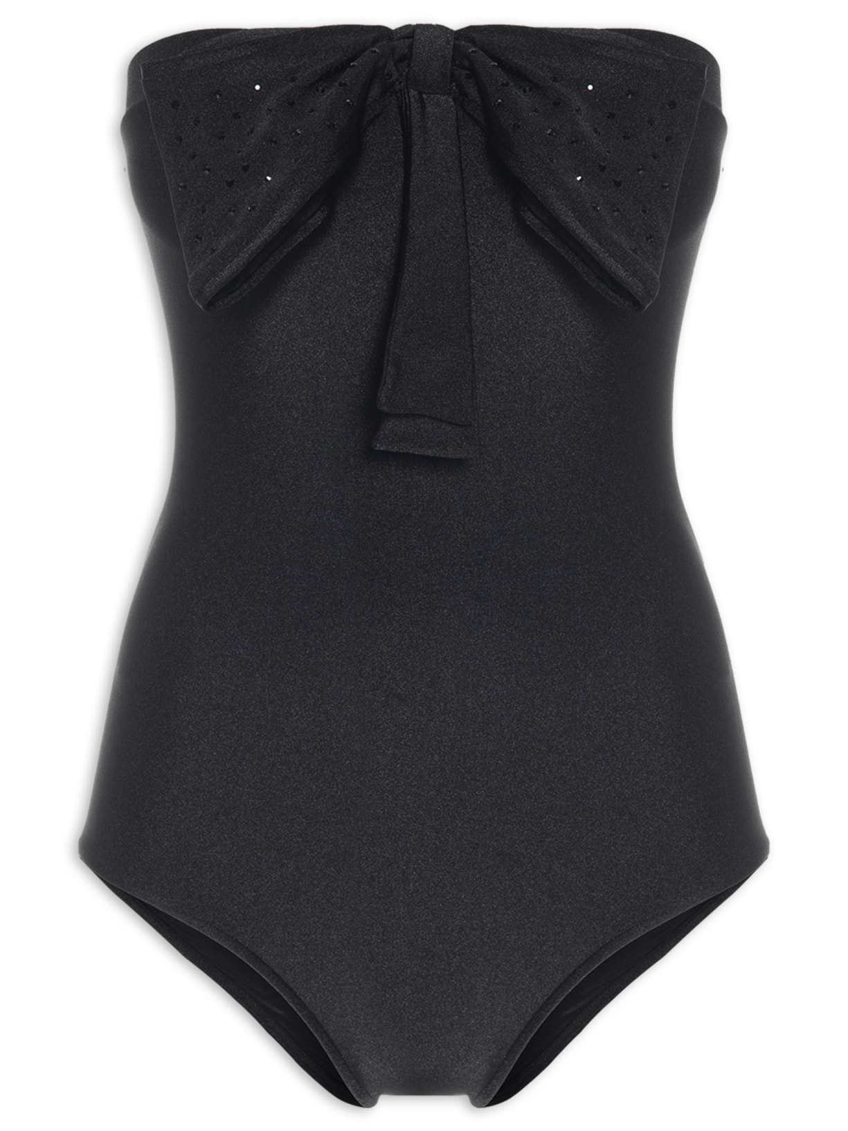 Maiô Tqc Maxi Laço Cristais - Preto