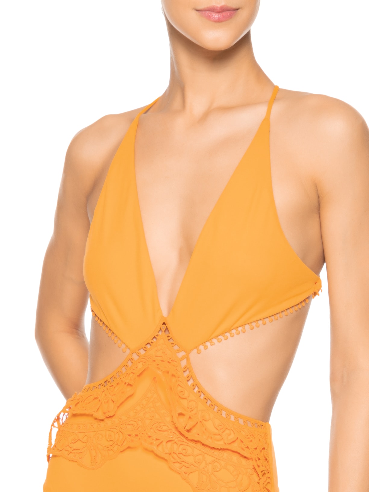 Maiô Trikini Com Amarração Karkom Amarelo La Gea