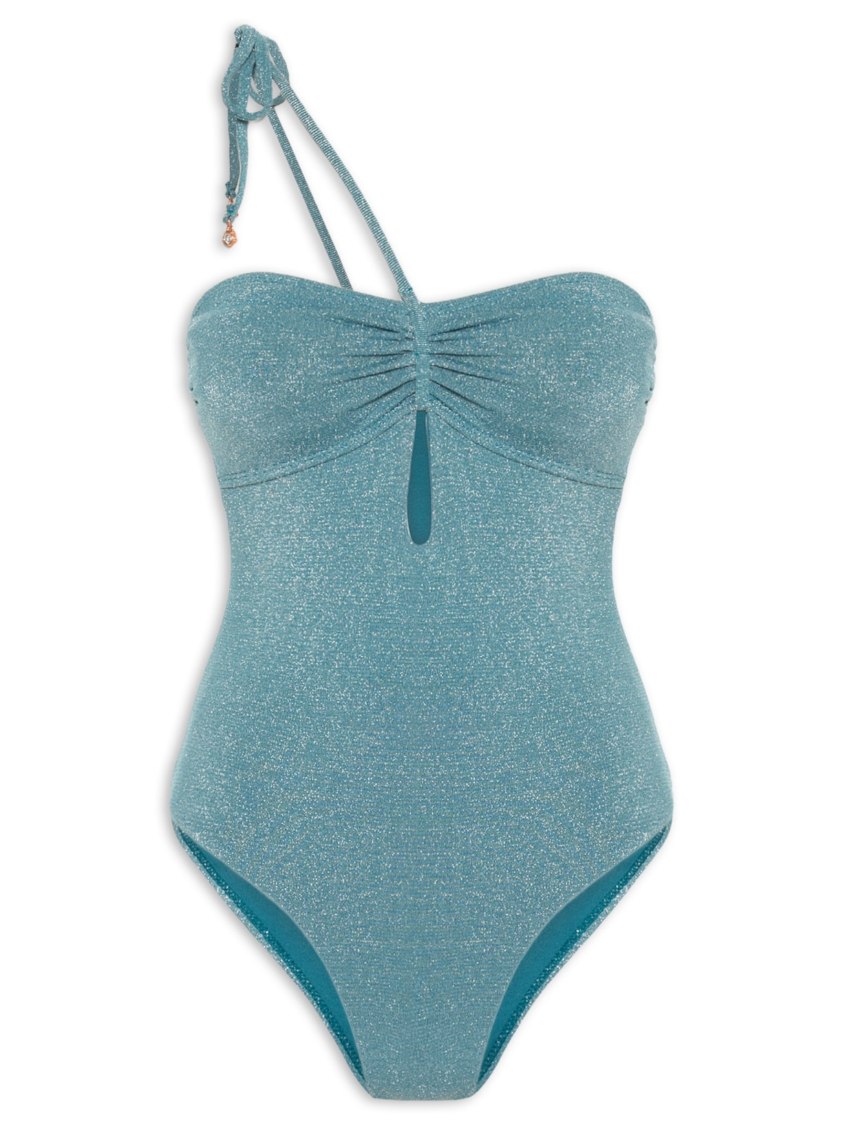 Maiô Um Ombro Só Com Abertura Central - Azul