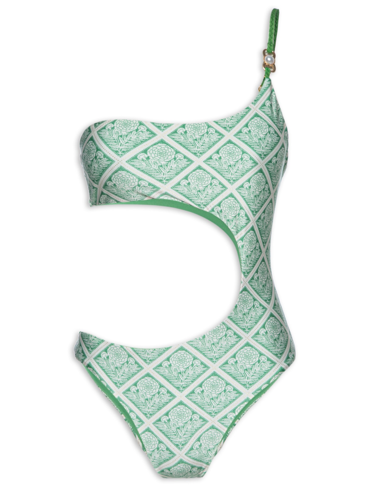 Maiô Um Ombro Só Com Abertura Lateral - Verde