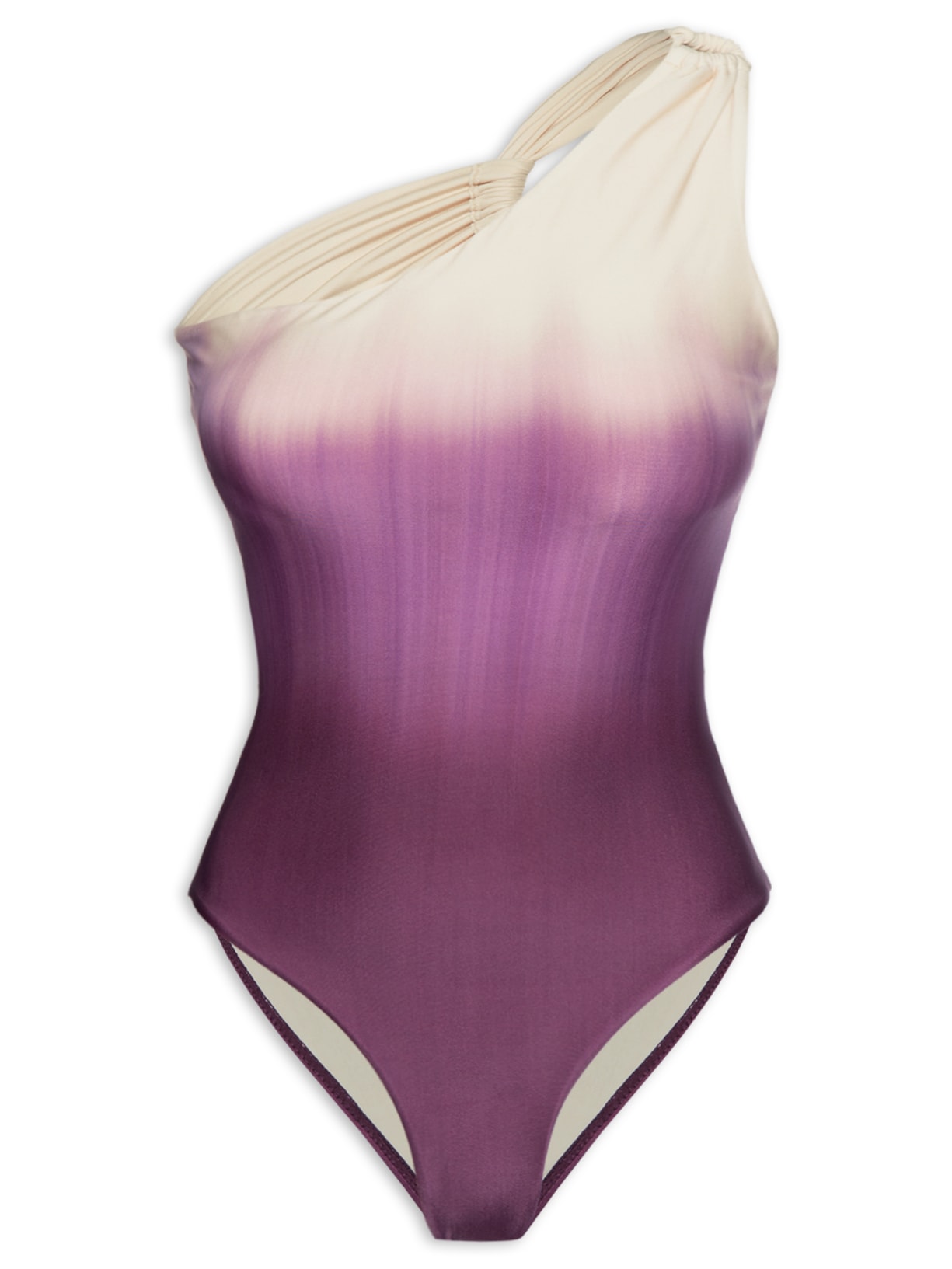 Maiô Um Ombro Só Estampado – Roxo