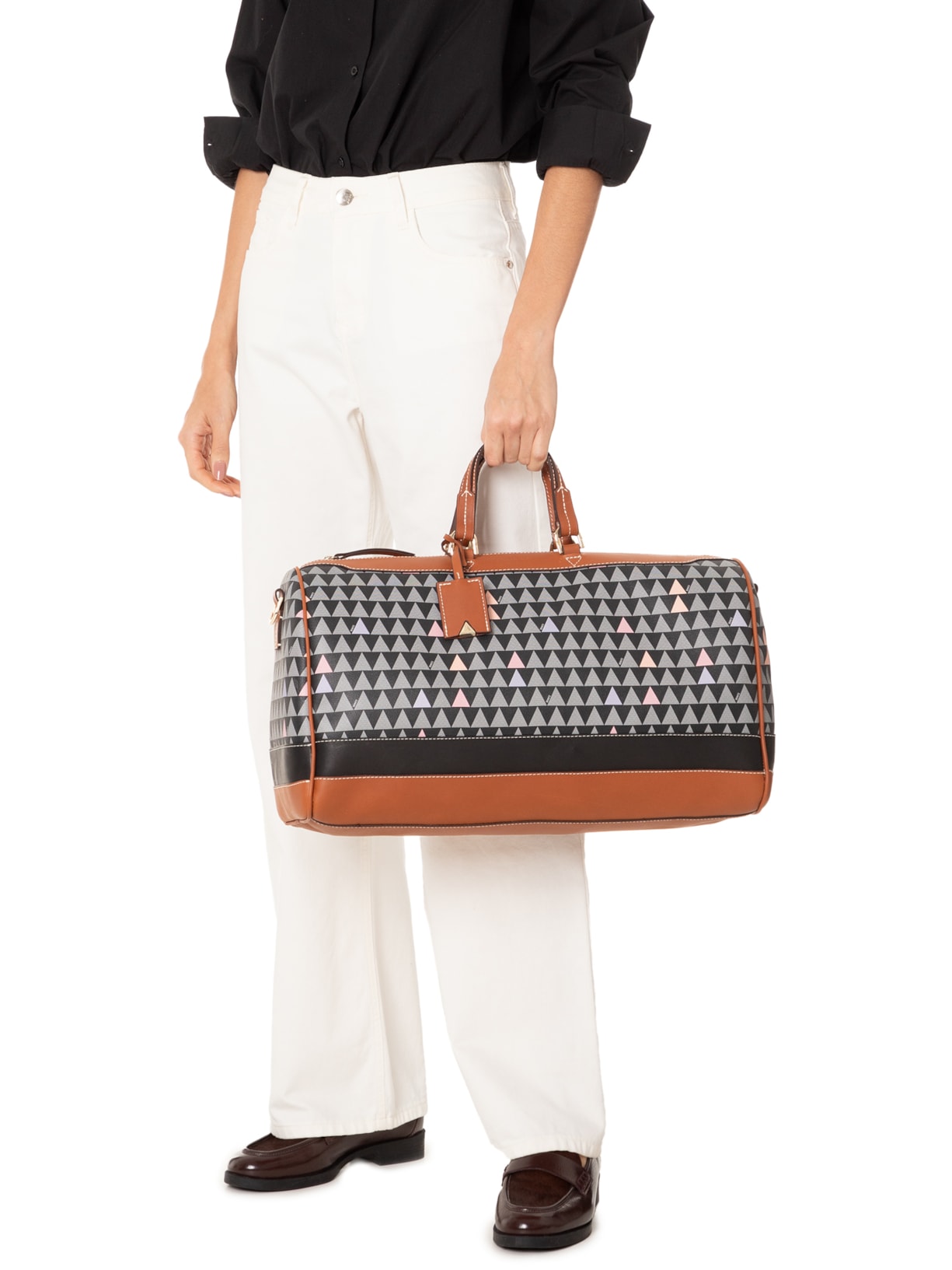 Mala Feminina De Mão New Triangle Preto Schutz