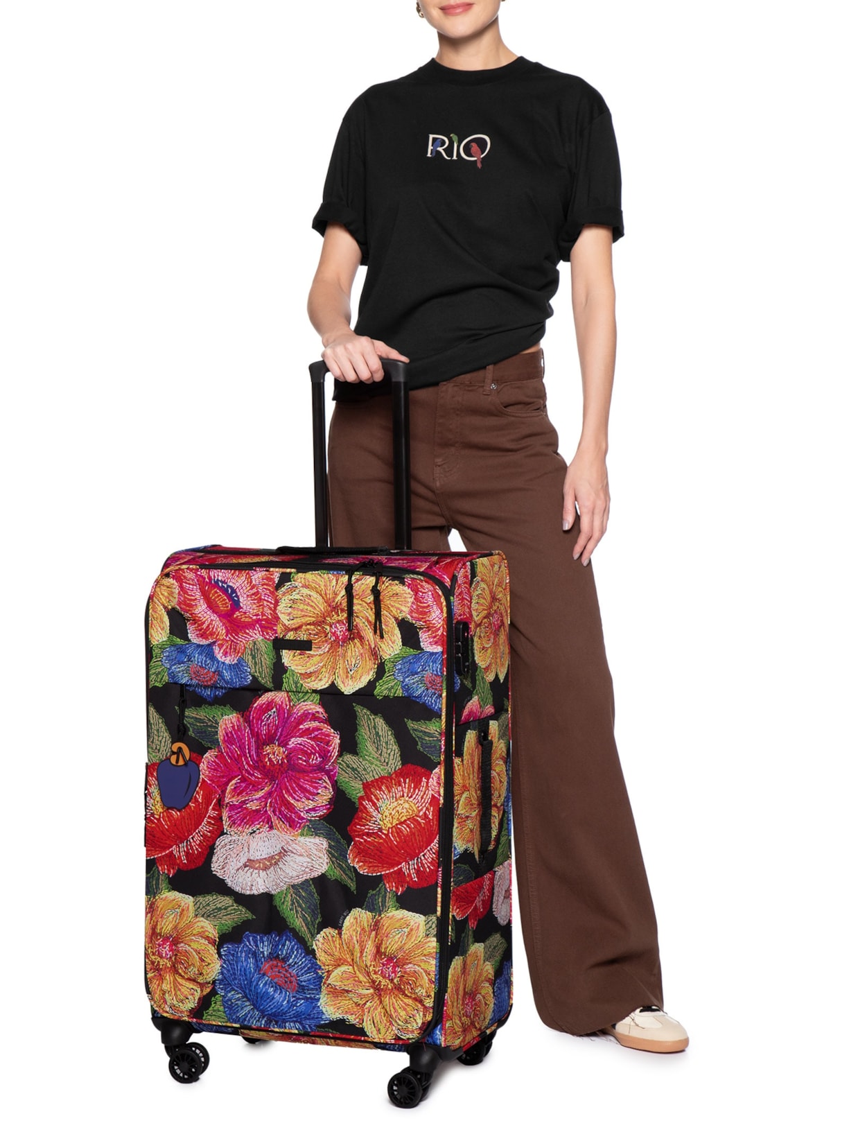 Mala Feminina Me Leva G Floral Paraiso Preto Farm Etc