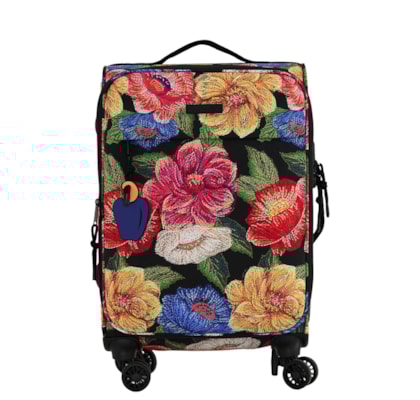 Mala Feminina Me Leva Média Floral Paraiso - Preto