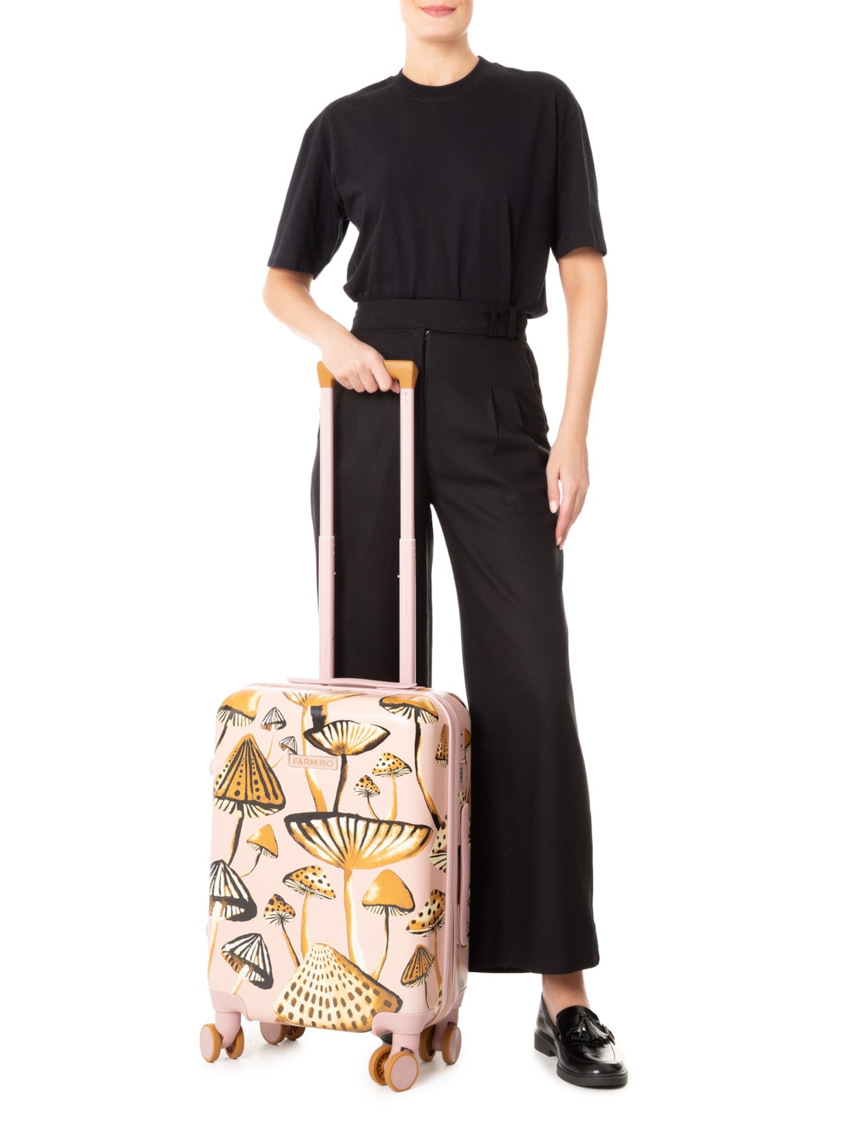 Mala Feminina Me Leva P Rígida Cogumelo Rosa Farm Etc