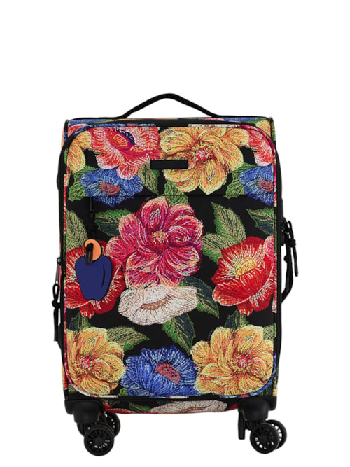 Mala Feminina Me Leva Pequena Floral Paraíso - Preto