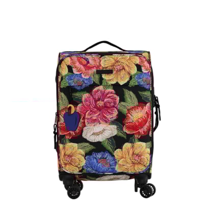 Mala Feminina Me Leva Pequena Floral Paraíso - Preto