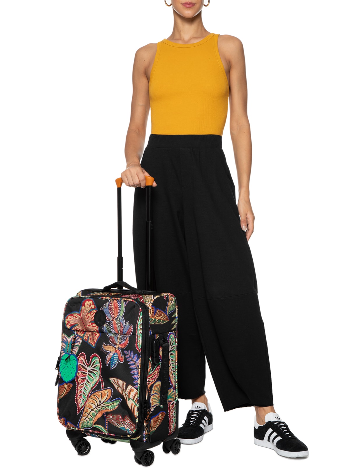 Mala Feminina Me Leva Pequena Folhagem Cool Preto Farm Etc