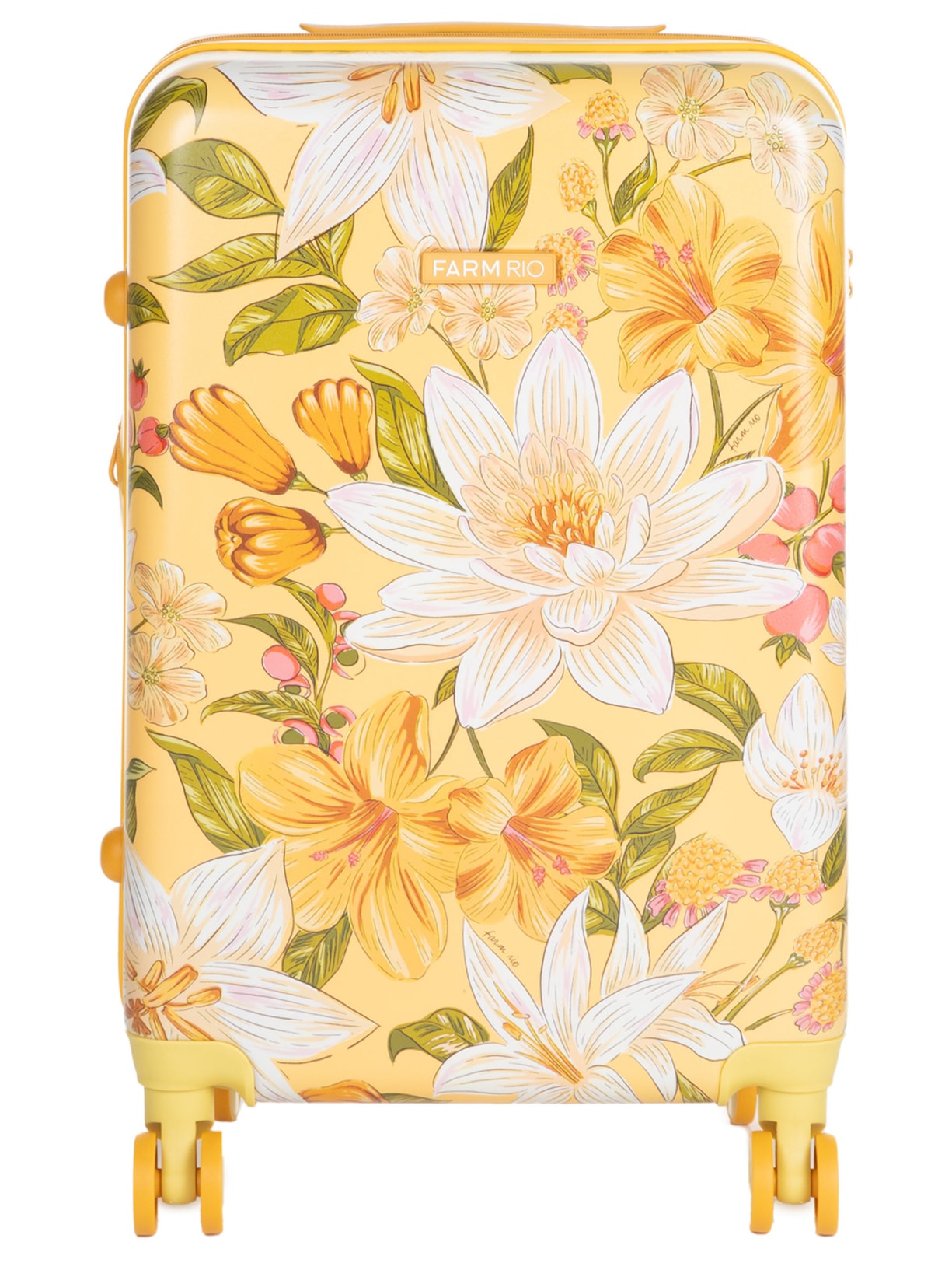 Mala Feminina Me Leva Rígida G Floral Ararajuba - Amarelo