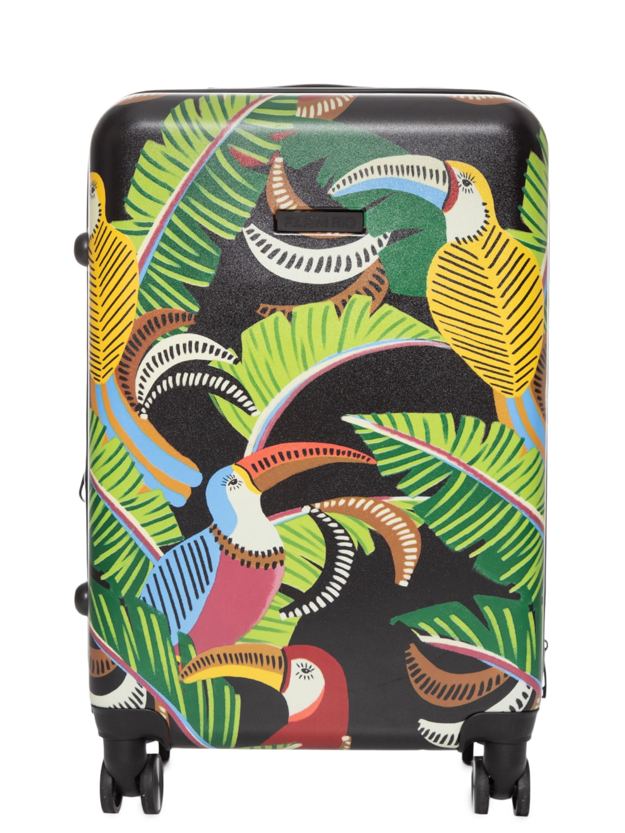 Mala Feminina Rígida M Tucanos com Folhagens Preto Farm Etc