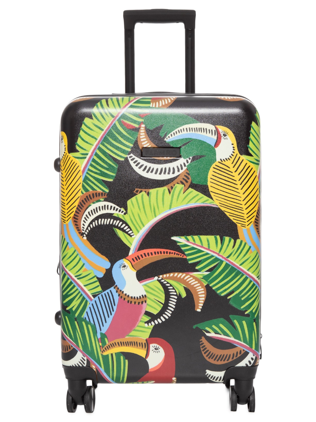 Mala Feminina Rígida M Tucanos com Folhagens Preto Farm Etc