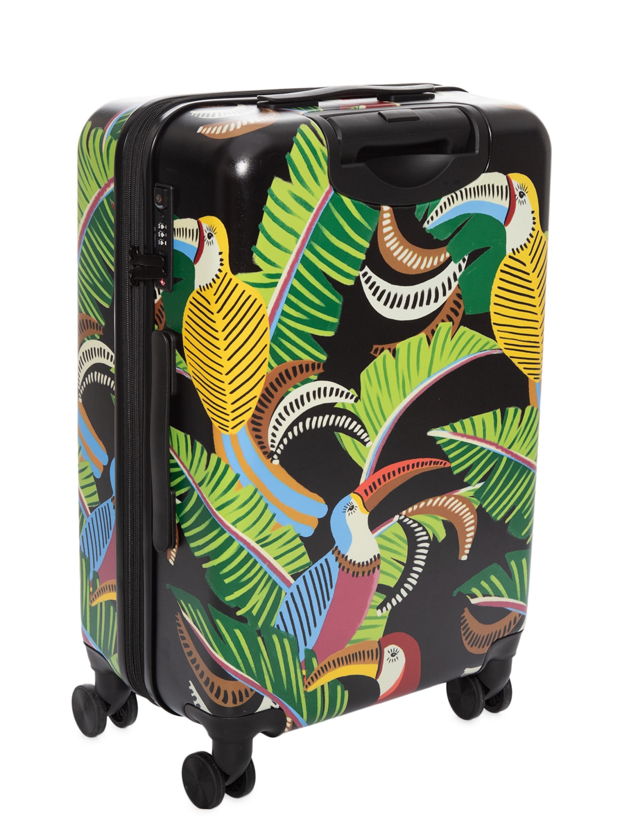 Mala Feminina Rígida M Tucanos com Folhagens Preto Farm Etc