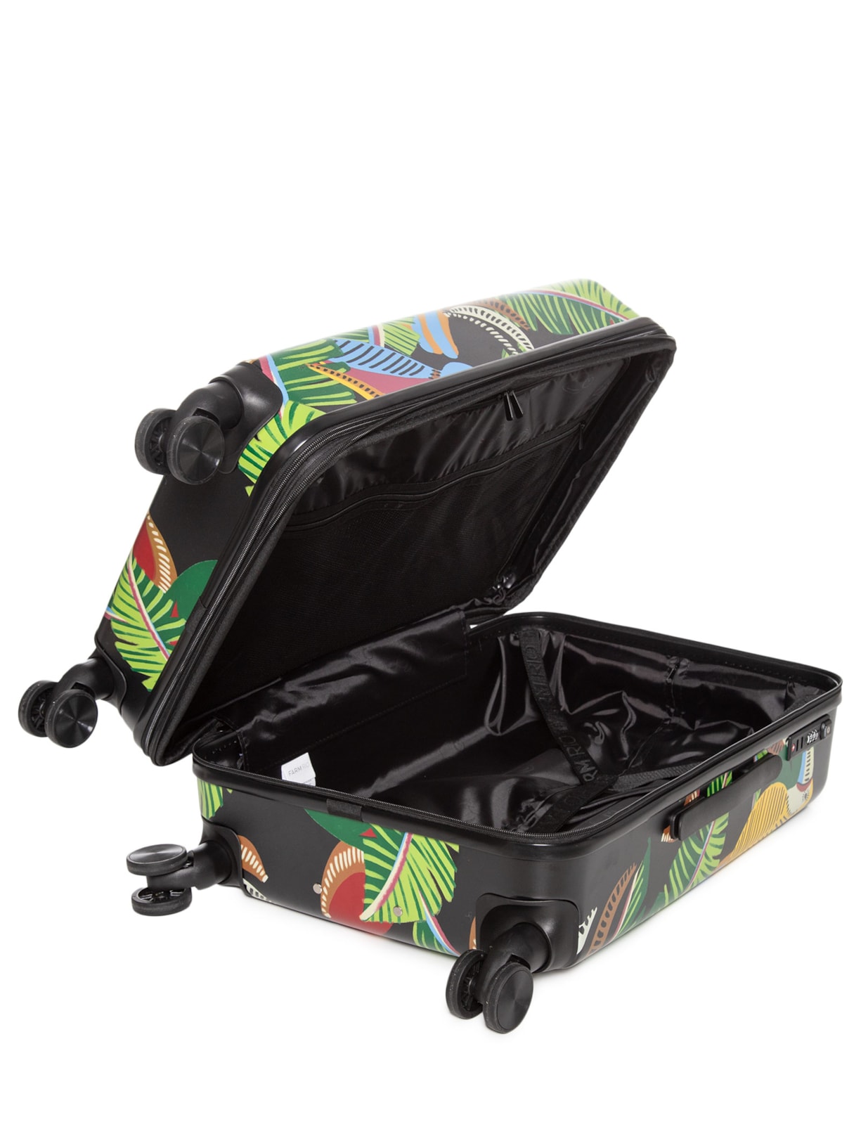 Mala Feminina Rígida M Tucanos com Folhagens Preto Farm Etc