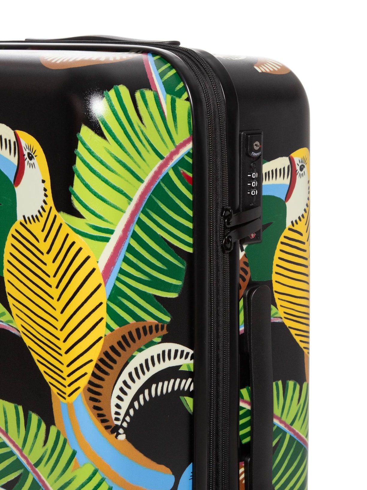 Mala Feminina Rígida M Tucanos com Folhagens Preto Farm Etc