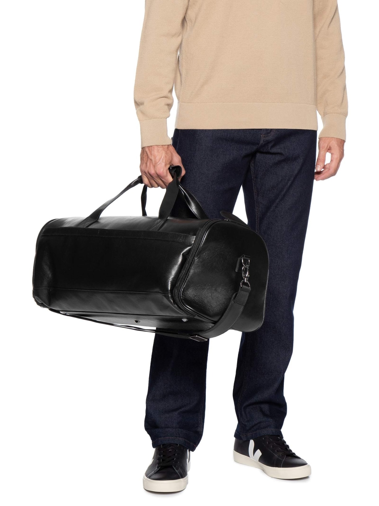 Mala Masculina Grande Porta Terno Em Couro Legítimo Preto '2 Essential