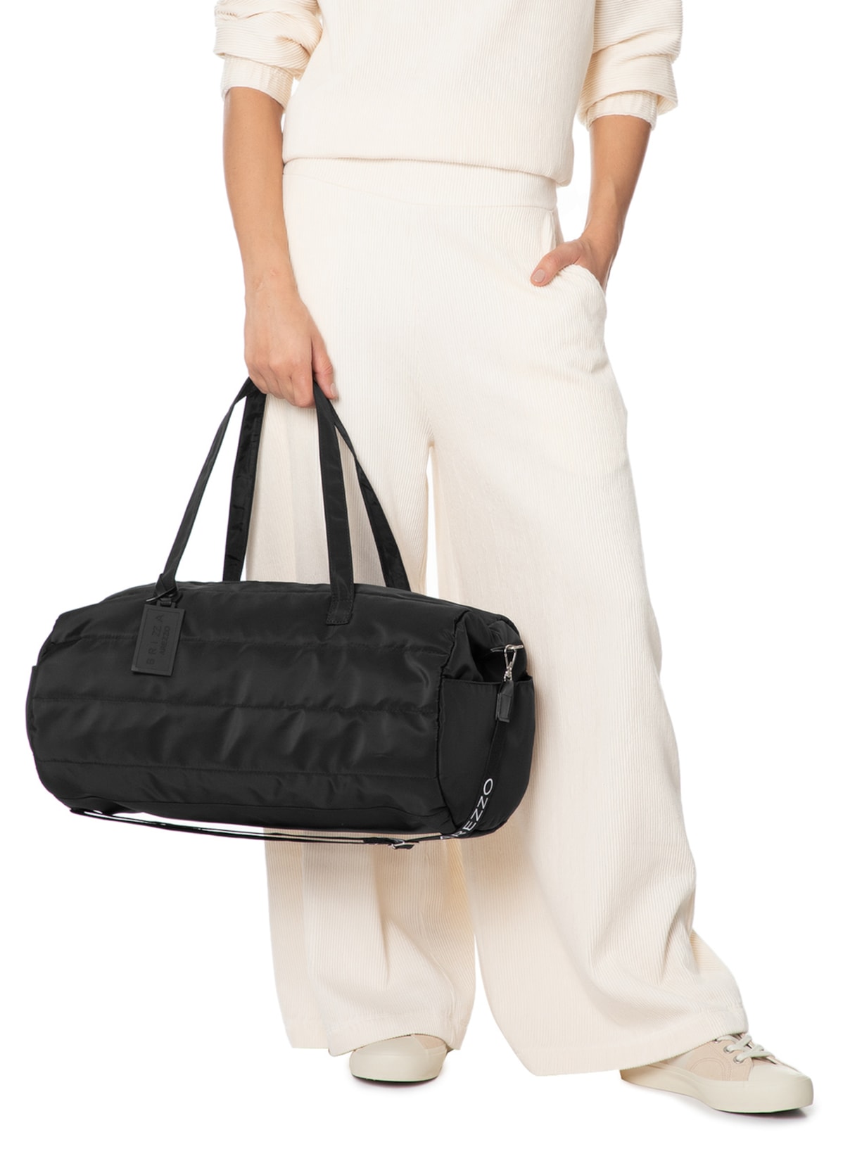 Maxi Bolsa Feminina Puffer Nylon Preto Brizza Arezzo