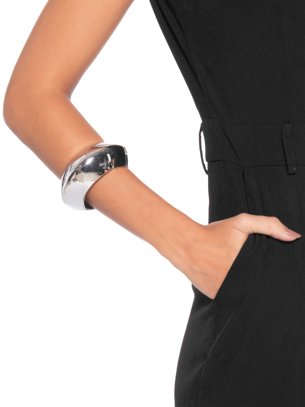 Maxi Bracelete Feminino Prateado Market 33