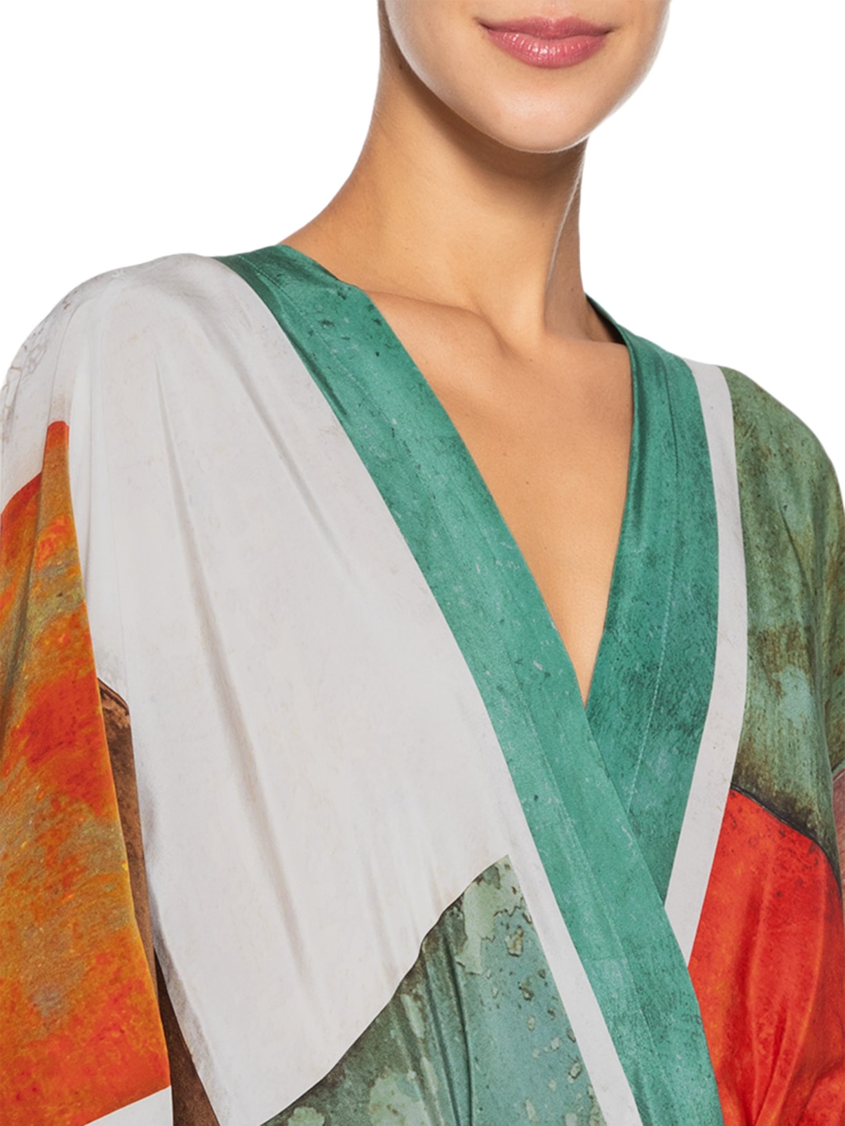 Maxi Kimono Feminino Seda Verde Lenny Niemeyer