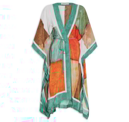 Maxi Kimono Feminino Seda - Verde