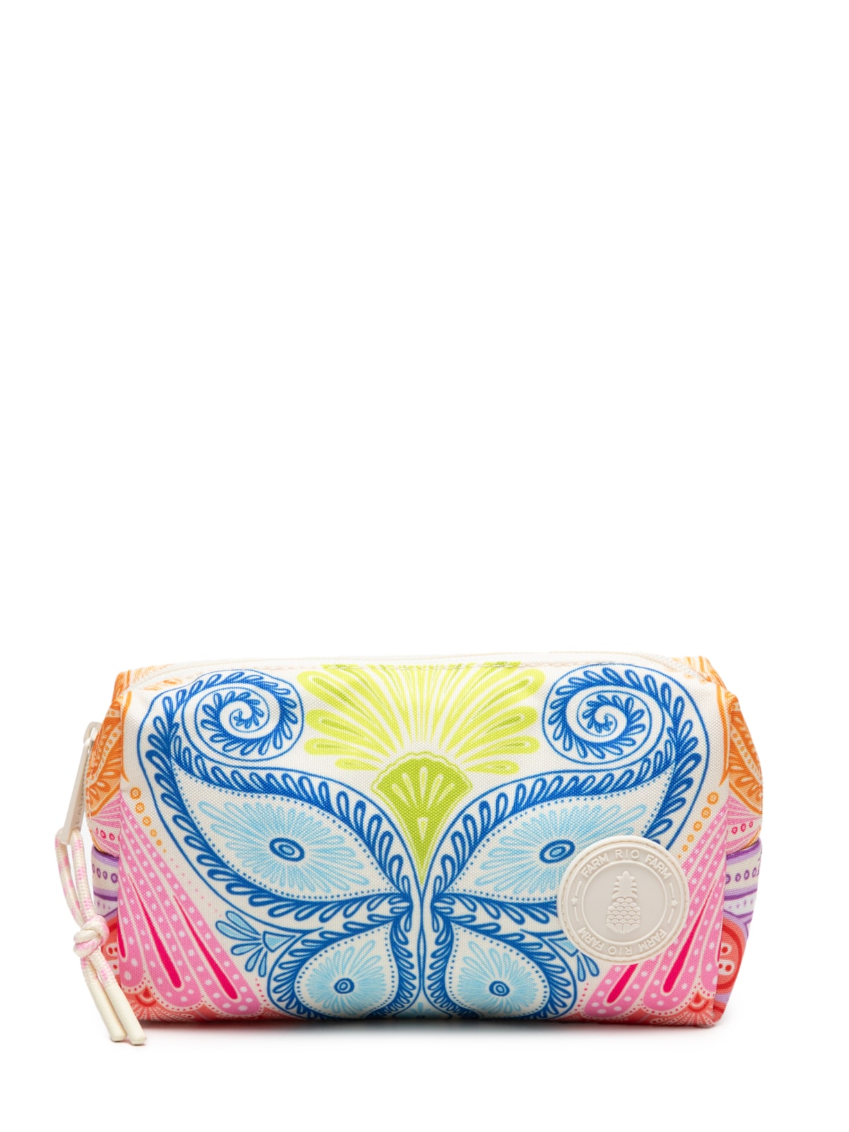 Maxi Necessaire Feminina Ora Bolas Arco-Íris Tropical - Branco