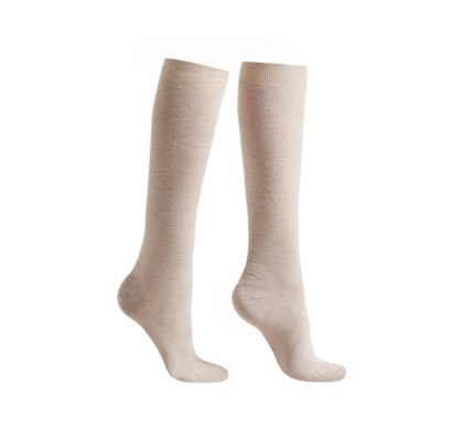 Meia Alta Com Cashmere - Bege