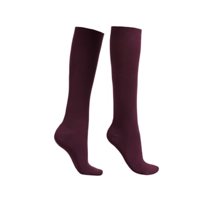 Meia Alta Com Cashmere - Bordô