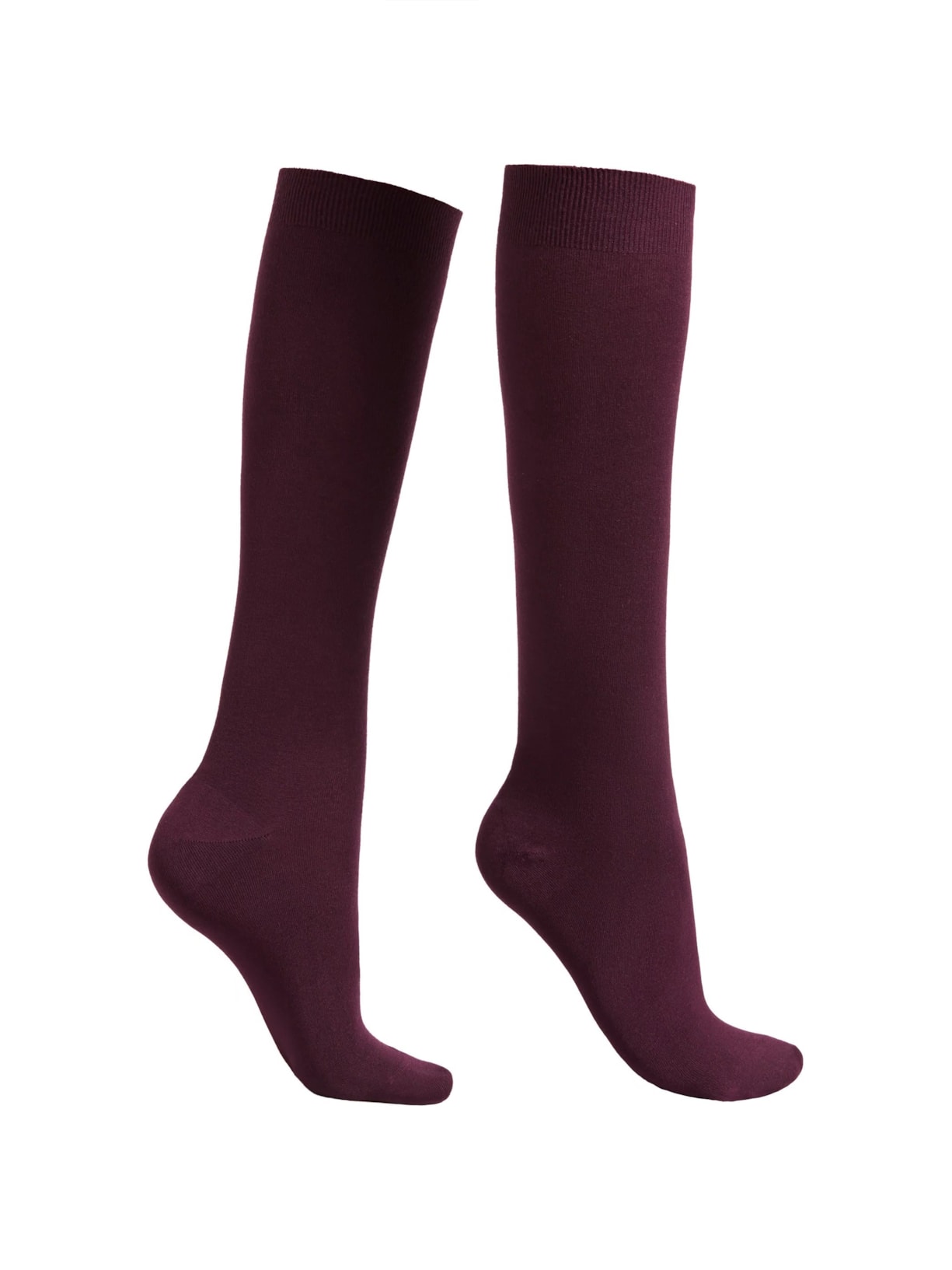 Meia Alta Com Cashmere - Bordô