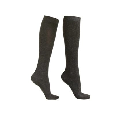 Meia Alta Com Cashmere - Cinza