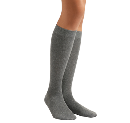 Meia Alta Com Cashmere e Glitter - Cinza