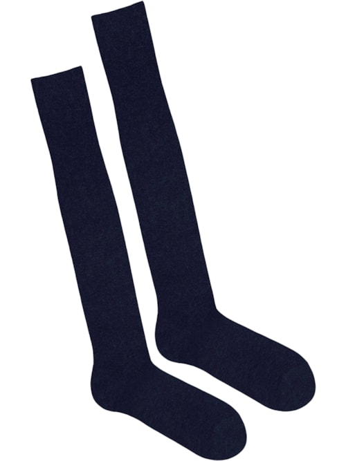 Meia Alta Com Cashmere Masculina - Azul
