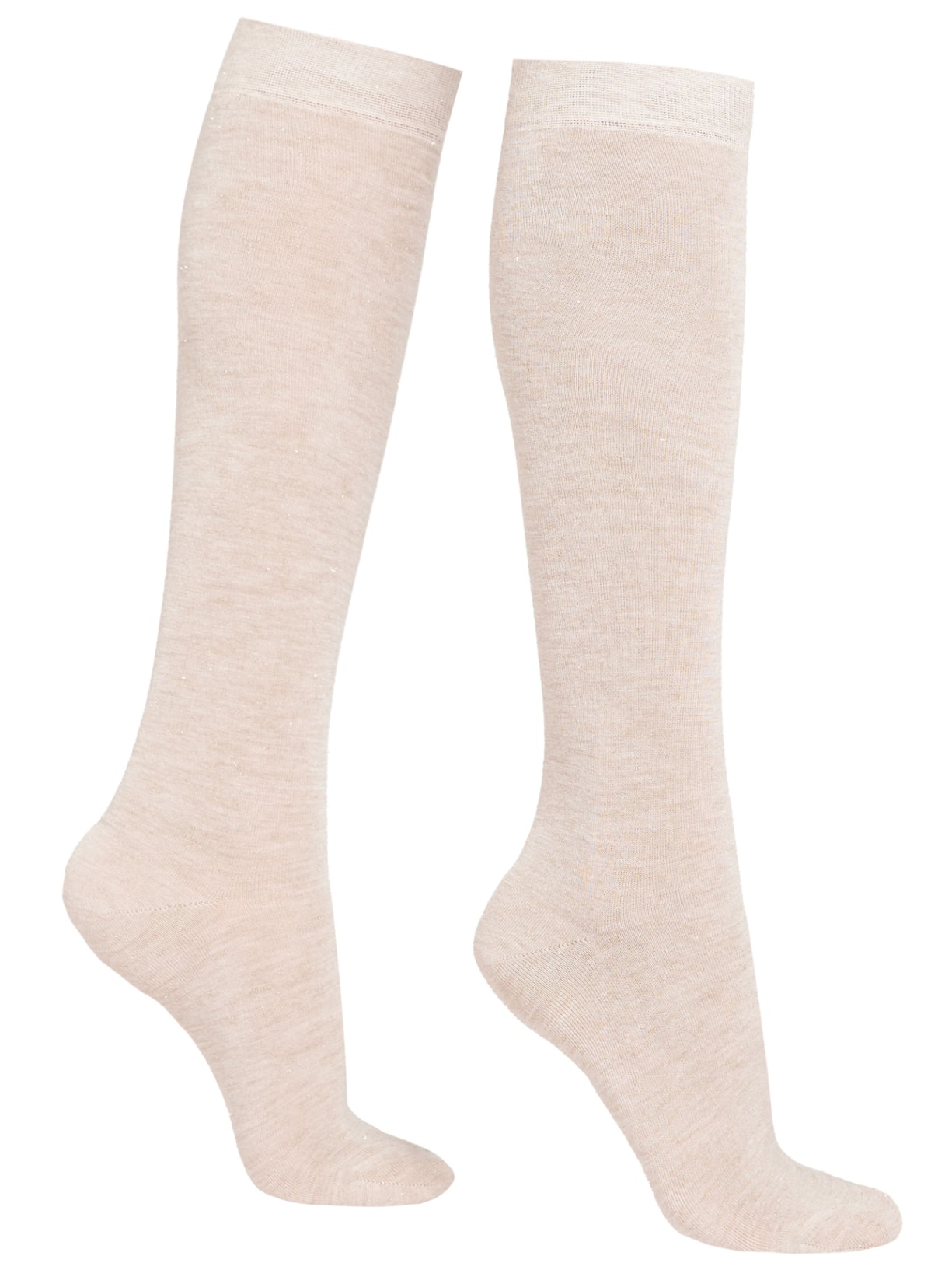 Meia Alta Com Cashmere - Off-White