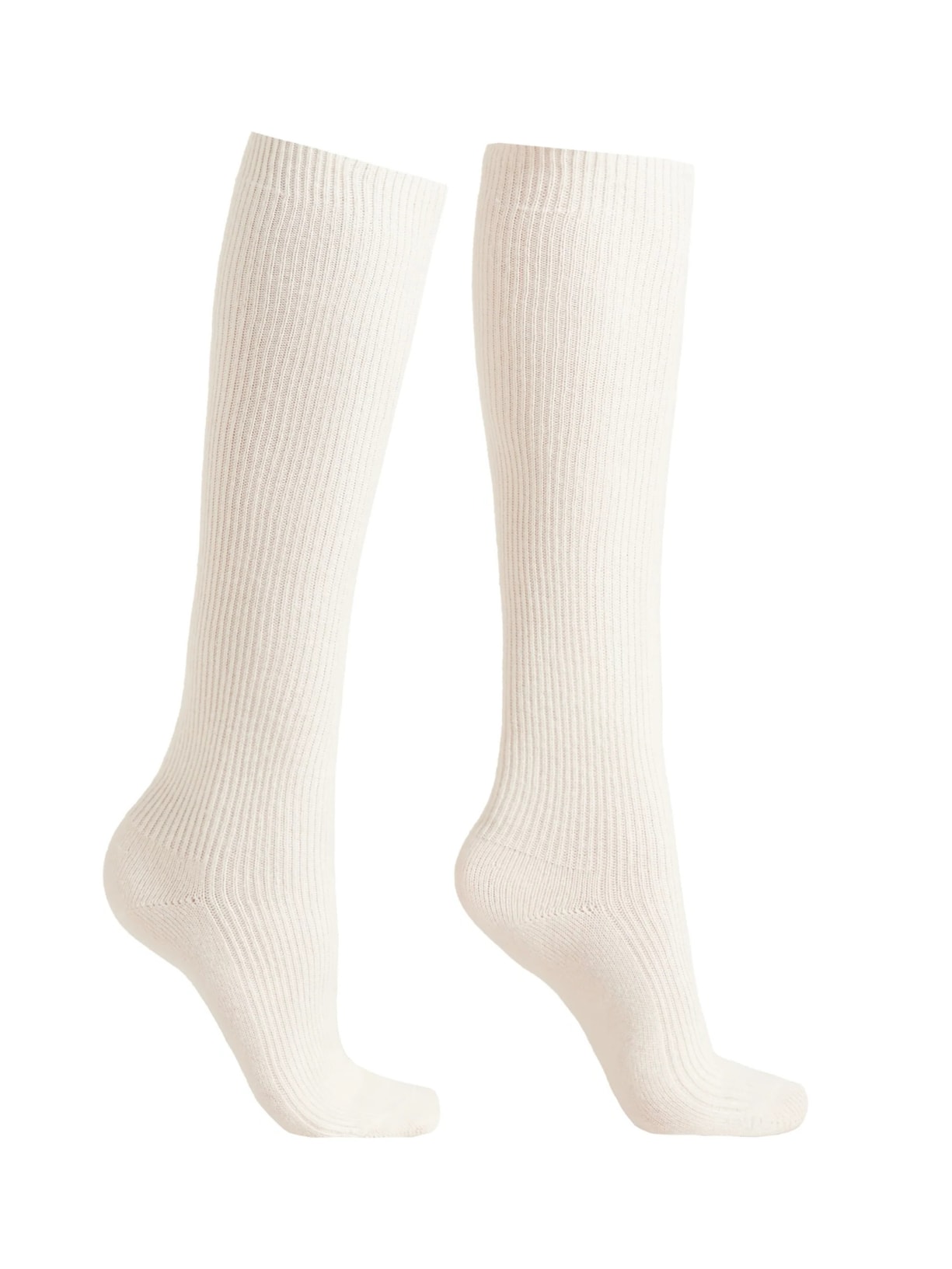 Meia Alta Com Cashmere - Off-White