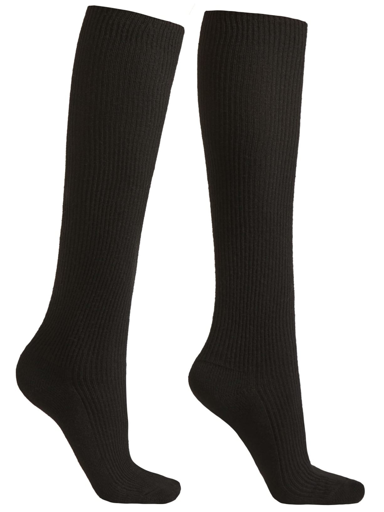 Meia Alta Com Cashmere - Preto