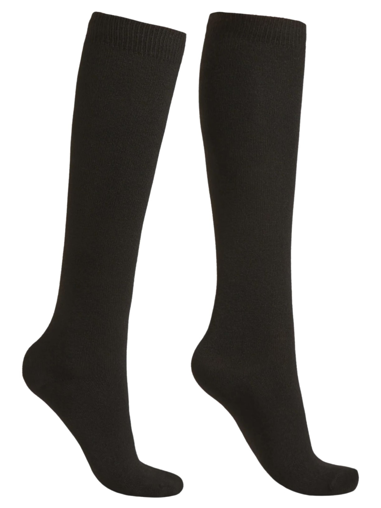 Meia Alta Com Cashmere - Preto