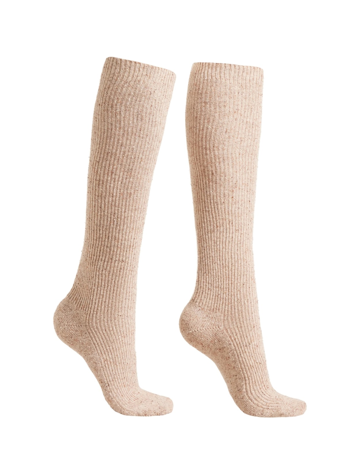 Meia Alta Com Lã - Bege