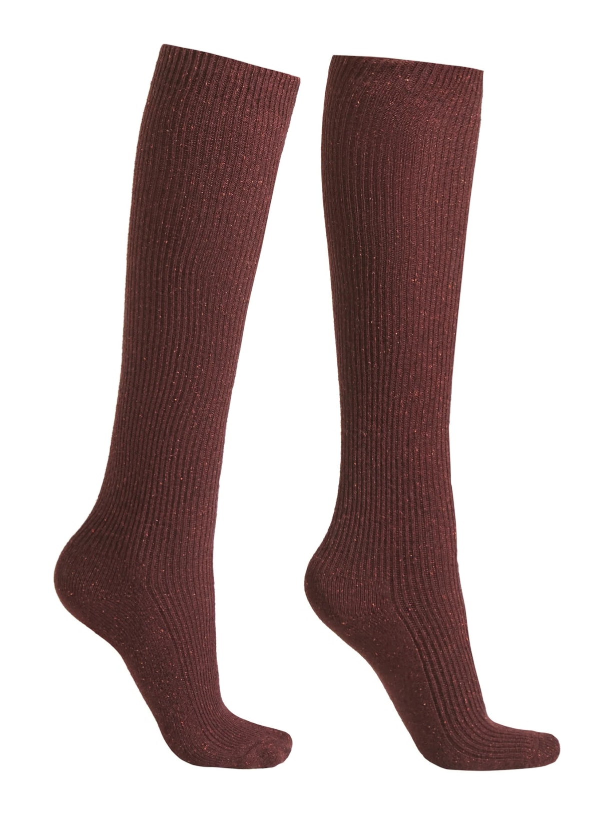 Meia Alta Com Lã - Bordô