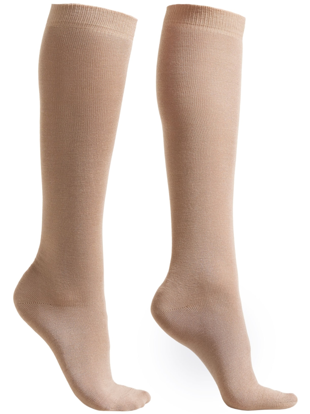 Meia Alta De Lã e Algodão - Bege