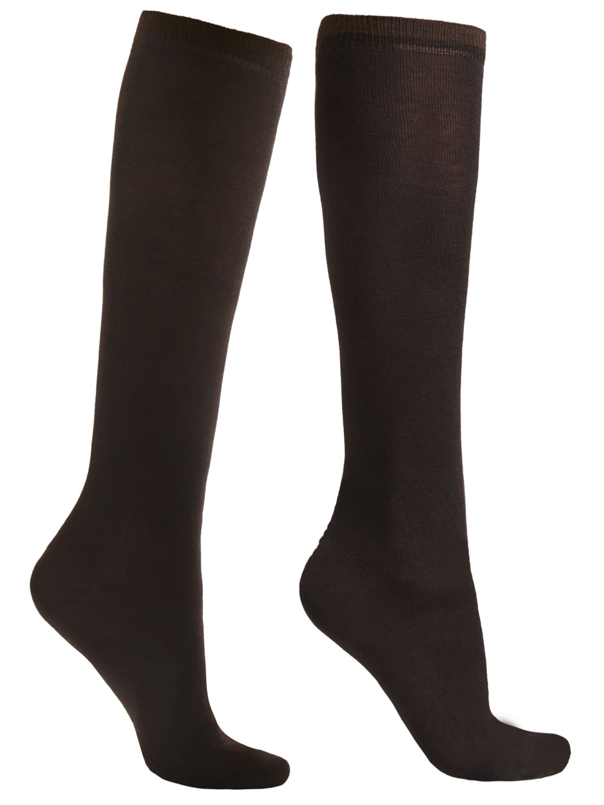 Meia Alta De Lã e Algodão - Marrom