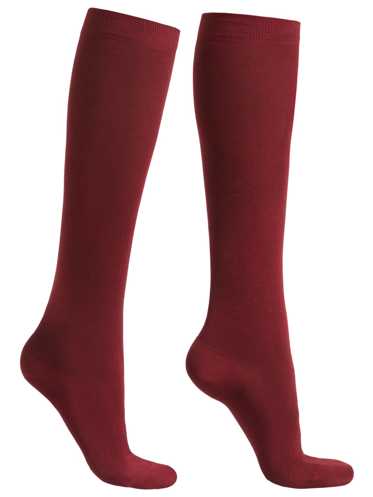 Meia Alta Em Algodão Acetinado Vermelho Calzedonia