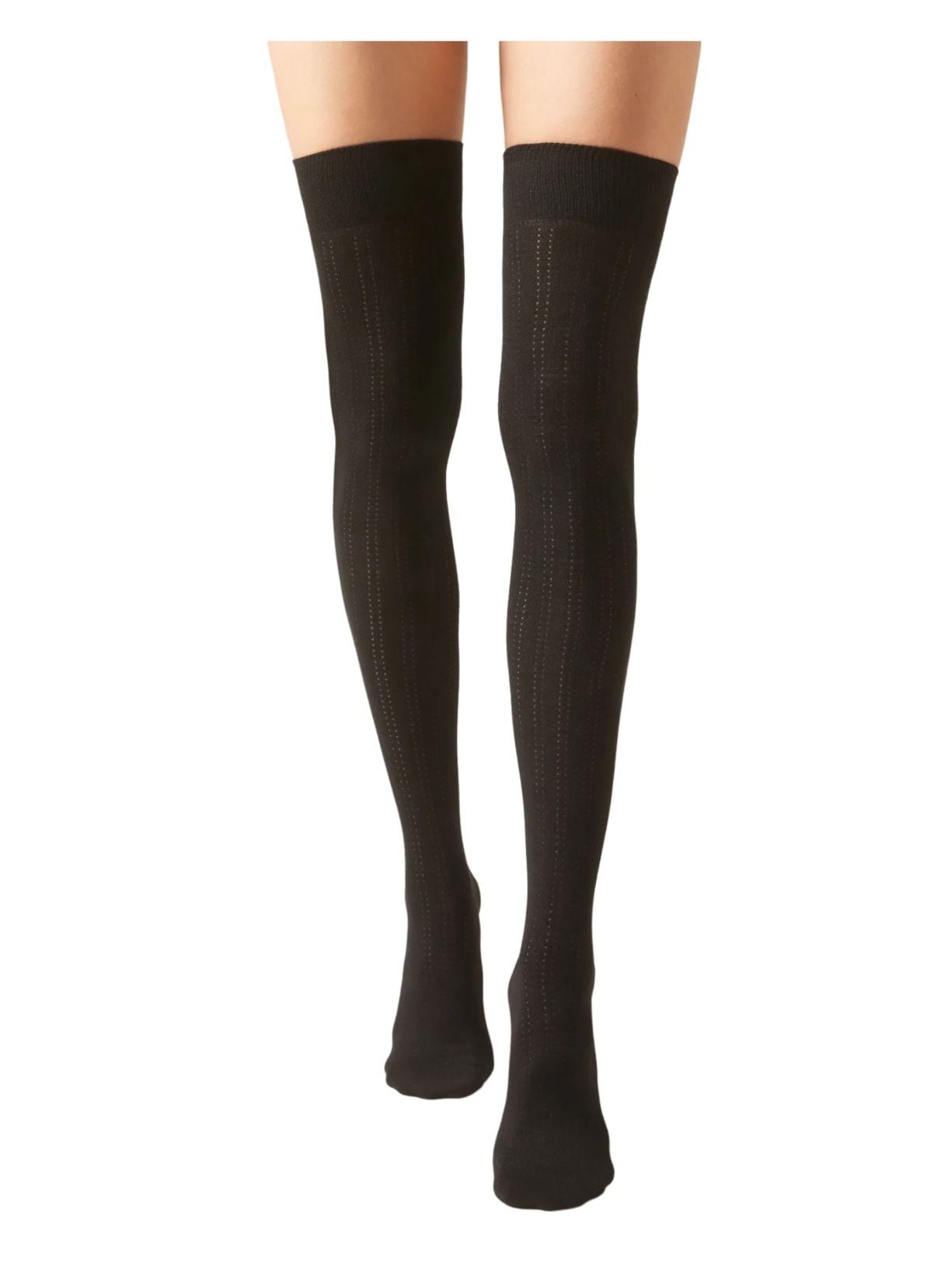 Meia Alta Em Algodão - Preto