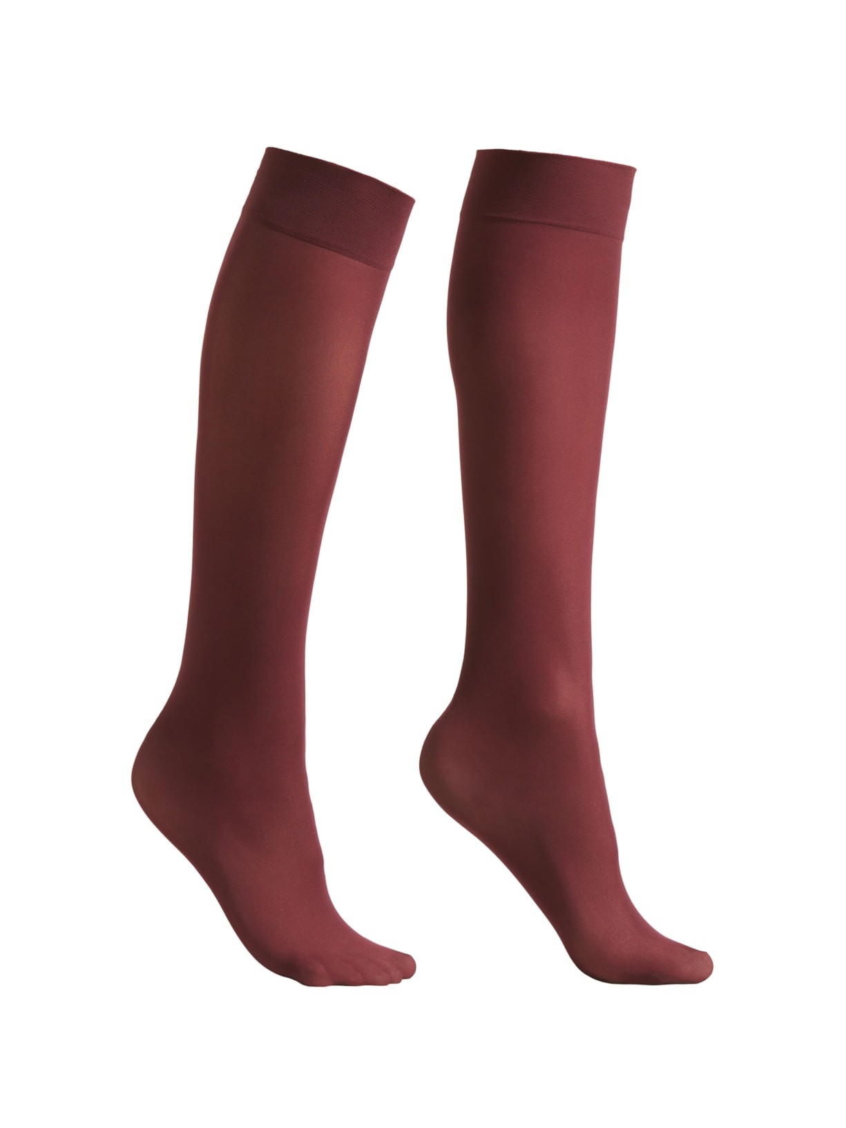 Meia Alta Semi-Opaca Em Microfibra Fio 30 Bordô Calzedonia